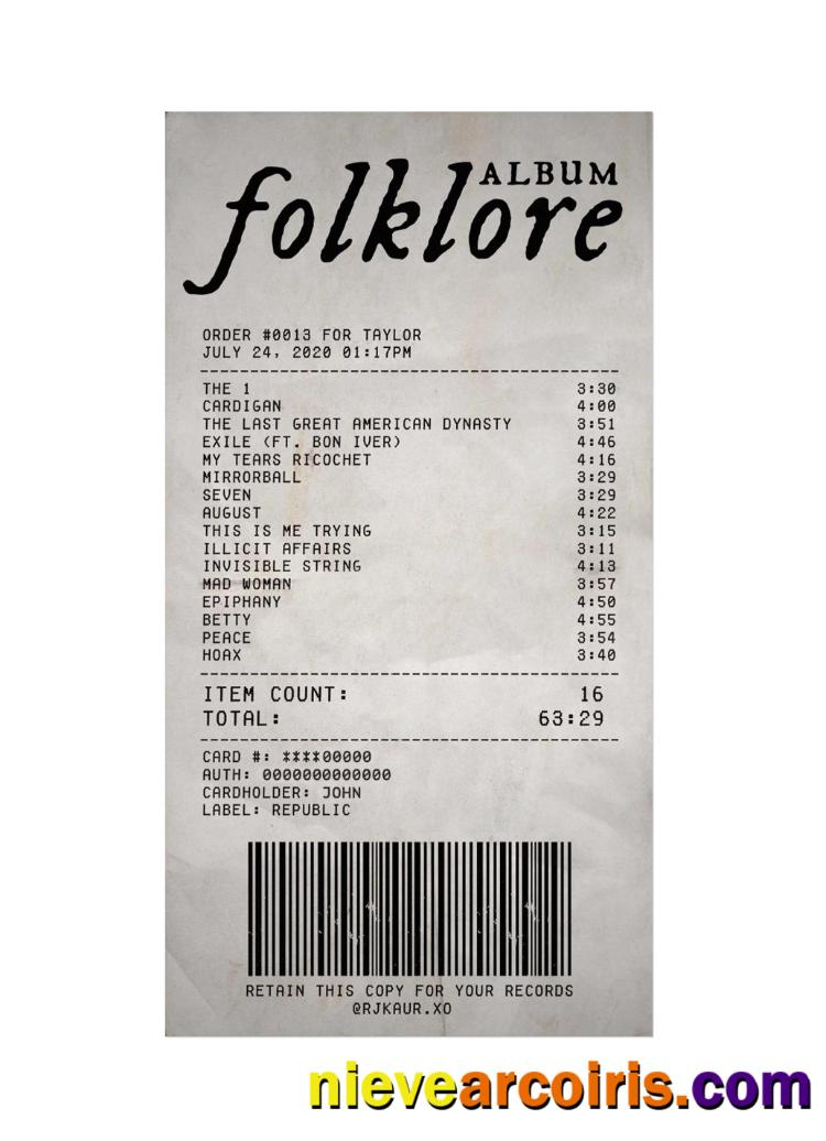 FOLKLORE ALBUM payment check